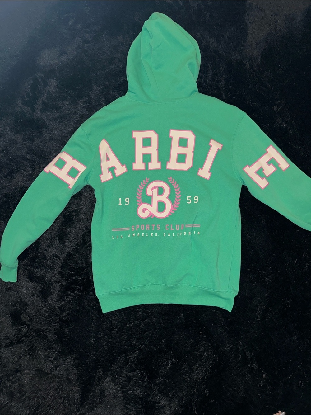Mattel hybrid Barbie Green Hoodie with Pink Accents